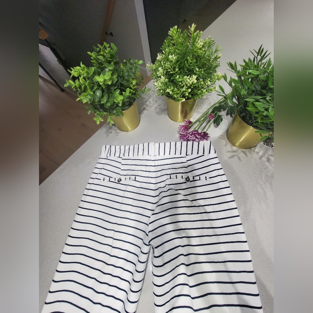 NWOT ZARA Sublime pantalon à jambes droites ajustées rayé blanc et noir - Picture 7 of 8